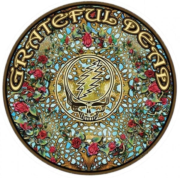 Grateful Dead Woodcut Mandala Sticker 4.5” | BluntPark.com