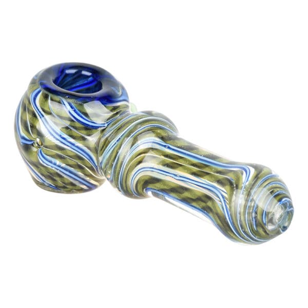 Spiraling Sensation Glass Spoon Pipe - 4.25" / Colors Vary - Image 2