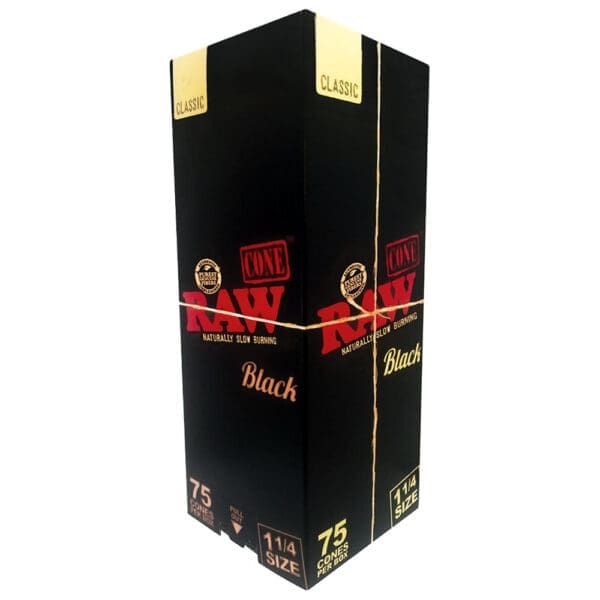 RAW Black Pre-Rolled Cones | 75pc Box - Image 2