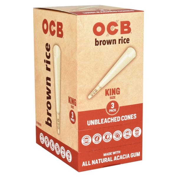 OCB Brown Rice Unbleached Cones | 24pc Display - Image 5