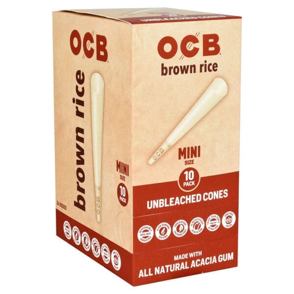 OCB Brown Rice Unbleached Cones | 24pc Display - Image 2