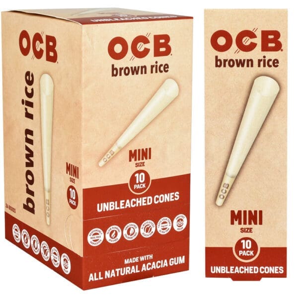 OCB Brown Rice Unbleached Cones | 24pc Display - Image 3