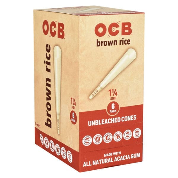 OCB Brown Rice Unbleached Cones | 24pc Display - Image 8