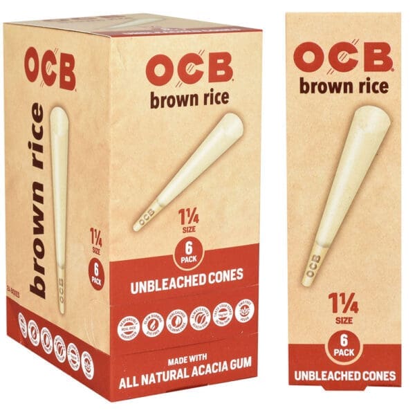 OCB Brown Rice Unbleached Cones | 24pc Display - Image 9