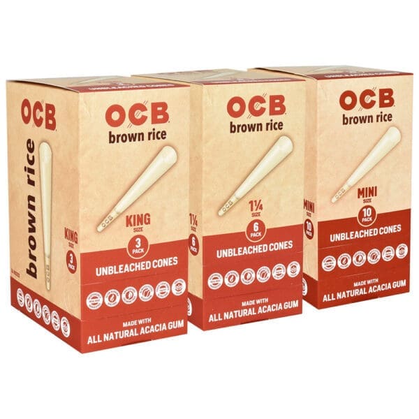 OCB Brown Rice Unbleached Cones | 24pc Display