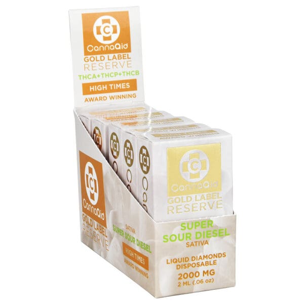 CannaAid Gold Label Reserve THCA Blend Disposable Vape | 2mL | 5pc Display - Image 6