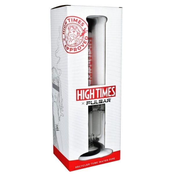 High Times x Pulsar Logo Straight Tube Recycler Water Pipe - 14.75" / 14mm F - Image 3