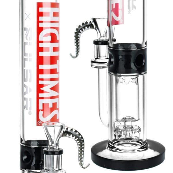 High Times x Pulsar Logo Straight Tube Recycler Water Pipe - 14.75" / 14mm F - Image 4