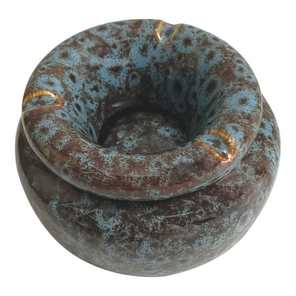 Fujima Moroccan Ceramic Ashtray - Reactive Blue / 5" - Image 2