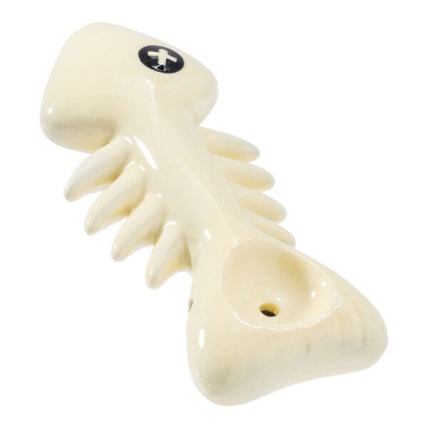 Wacky Bowlz Fish Skeleton Ceramic Hand Pipe - 4" - Image 2