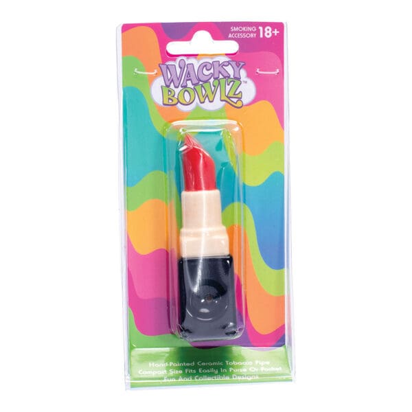 Wacky Bowlz Lipstick Ceramic Hand Pipe - 3.75" - Image 3