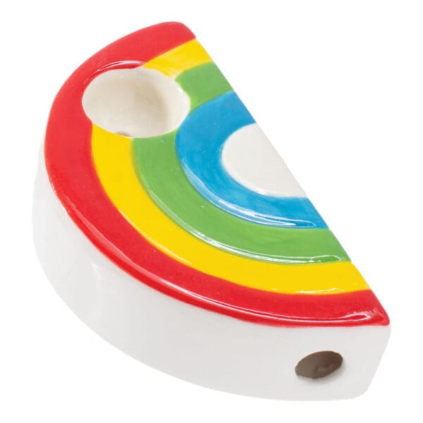 Wacky Bowlz Rainbow Ceramic Pipe - 3.5" - Image 2