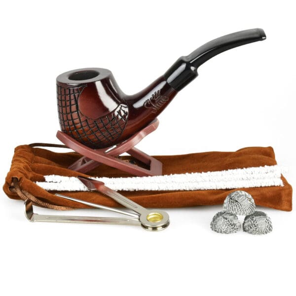 Pulsar Shire Pipes Engraved Brandy Cherry Tobacco Pipe - Image 2