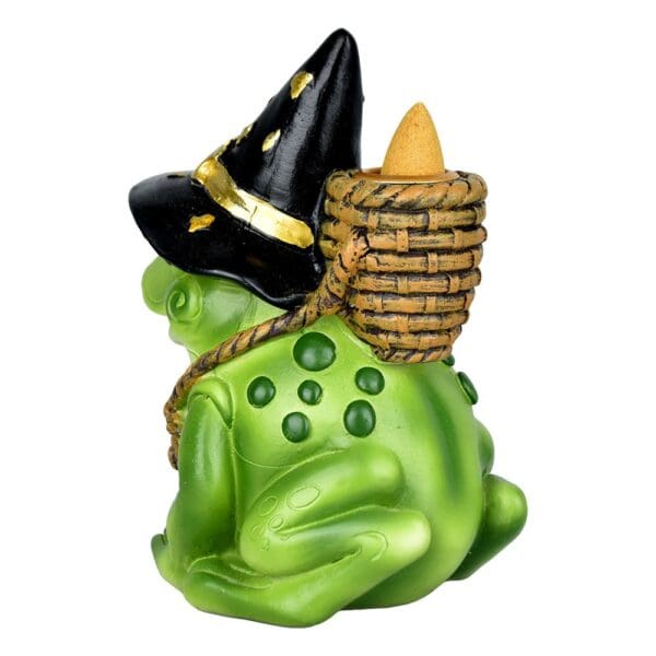 Bewitching Frog Back Flow Incense Burner - 5" - Image 2