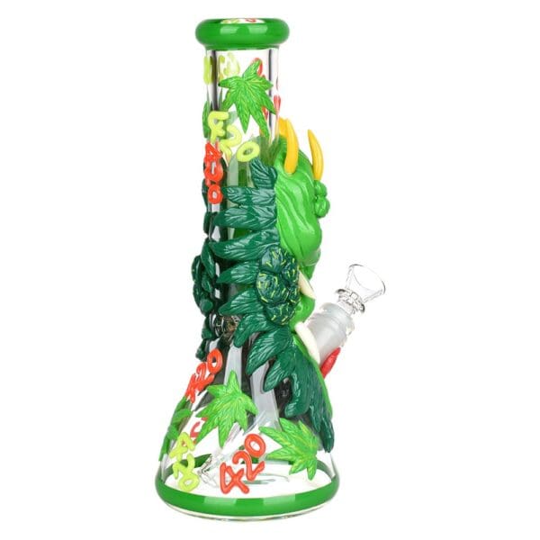 420 Dragon Glow in Dark Beaker Water Pipe - 10" / 14mm F - Image 2