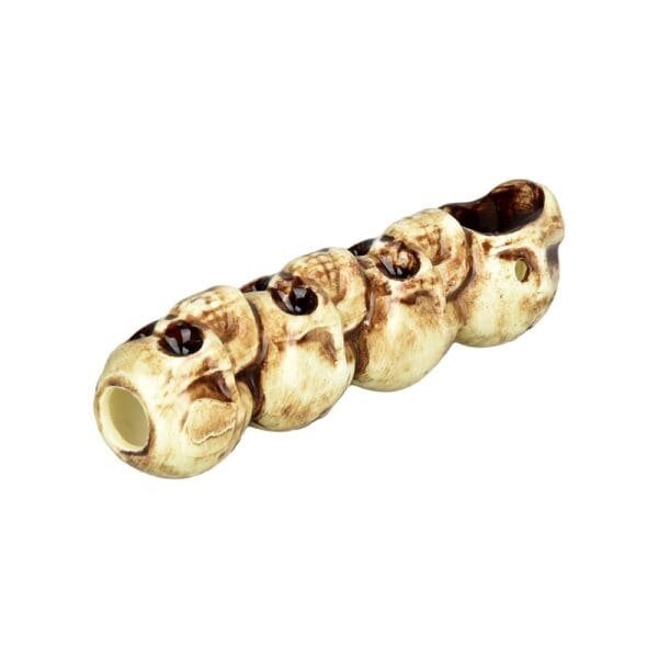 Wacky Bowlz Skulls Ceramic Hand Pipe - 3.75" - Image 2