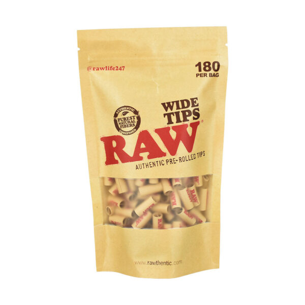 RAW Pre-Rolled Wide Tips - 180pc Bag