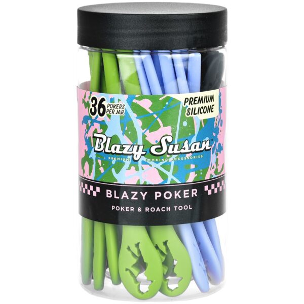 Blazy Susan Silicone Poker And Roach Tool - 5.2" - 36ct Jar