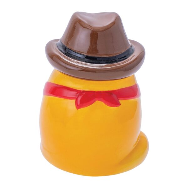 Fujima Meowdy Cat Cowboy Ceramic Stash Jar - 4.5" - Image 3