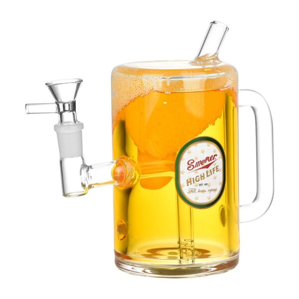 Dabtized Beer Mug Piece Glycerin Glass Water Pipe - 7" / 14mm F / Designs Vary - Image 4