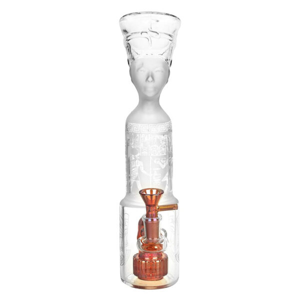 Pharoah Head Frosted Glass Water Pipe - 11.5" / 14mm F - Image 3