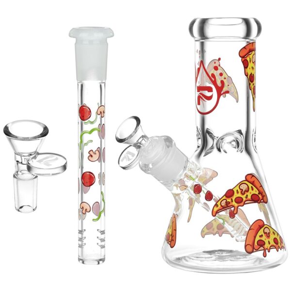 Pulsar Pizza Design Series Glass Beaker Water Pipe - 7.75" / 14mm F - Image 2