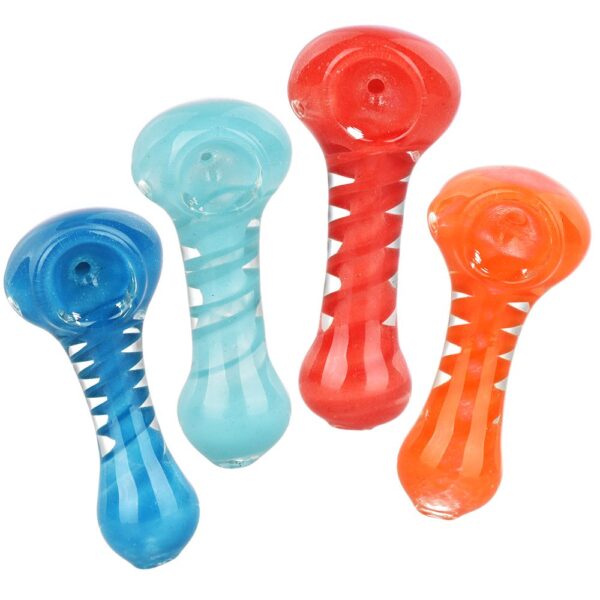 Simple Twist Up Glass Spoon Pipe - 3" / Colors Vary