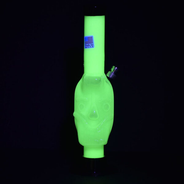 Moon Face Acrylic Water Pipe - 8" / Colors Vary - Image 2