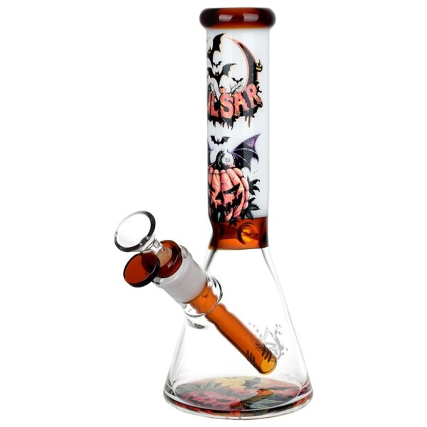 Pulsar Halloween Scene Beaker Glass Water Pipe - 9.5" / 14mm F - Image 4