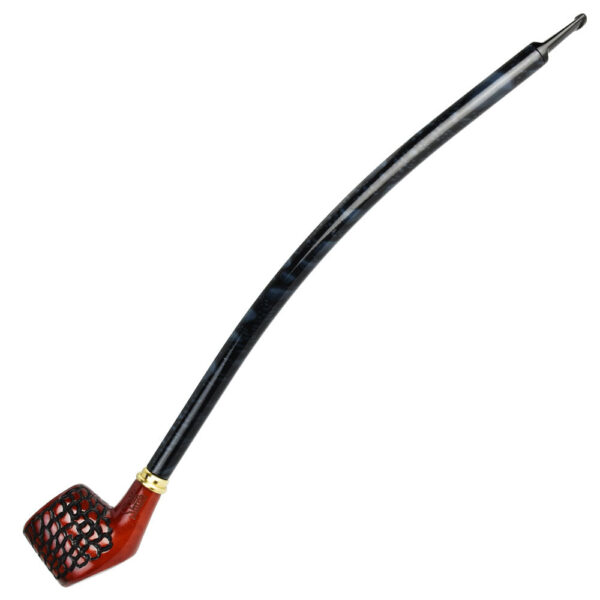 Pulsar Shire Pipes Curved Engraved Cherry Wood Pipe - 15"