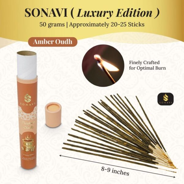 SONAVI Luxury Edition Handcrafted Incense Sticks | 50g Tube - Image 14