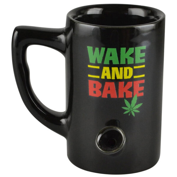 Ceramic Pipe Mug - 8oz / Rasta Wake & Bake