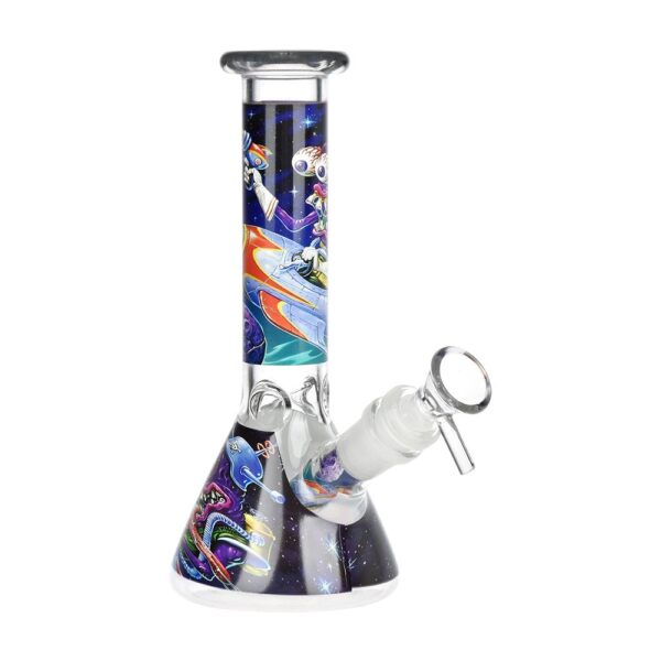 Space Monster Glass Beaker Water Pipe Smoking Set - 7.75" / 14mm F - Image 2