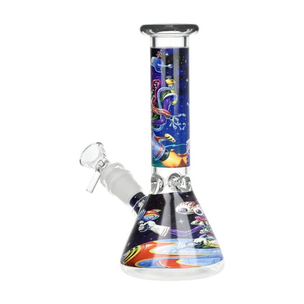 Space Monster Glass Beaker Water Pipe Smoking Set - 7.75" / 14mm F - Image 3