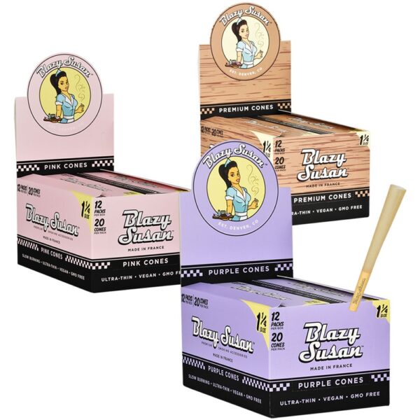 Blazy Susan Pre-Rolled Cones Slide Box | 1 1/4 | 20pc | 12pk