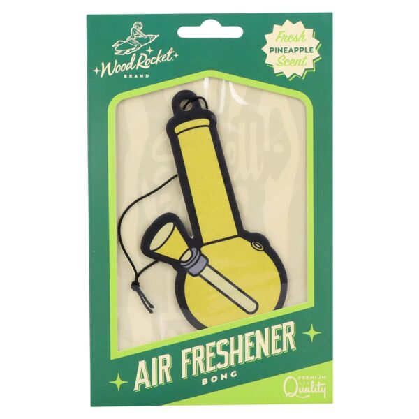 Wood Rocket Car Air Freshener - Bong / Pineapple Scent / 2.5"x4.5" - Image 2