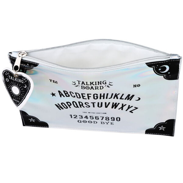 Iridescent Spirit Ouija Makeup Pouch w/ Planchette Zipper Pull - 10.5"x7" - Image 2