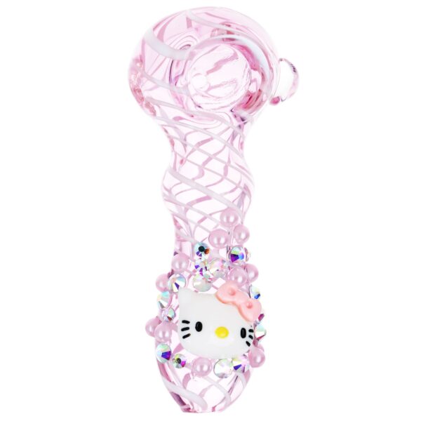 Greetings Kitty Glass Spoon Pipe - 4"