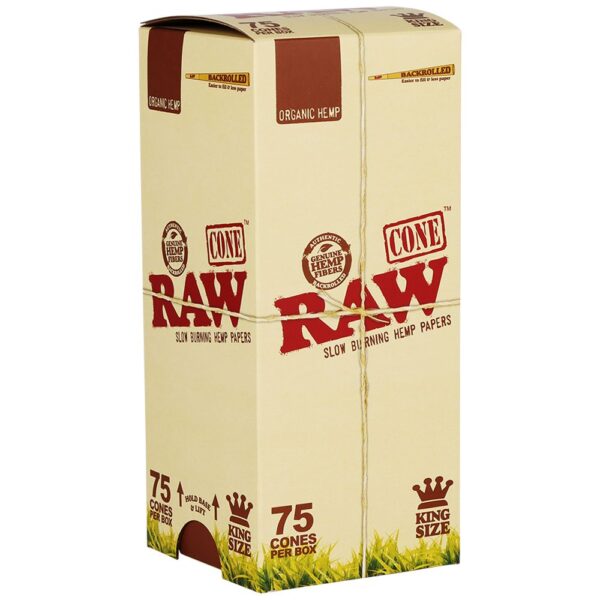 RAW Backrolled Organic Hemp Cones | King Size | 75ct Box