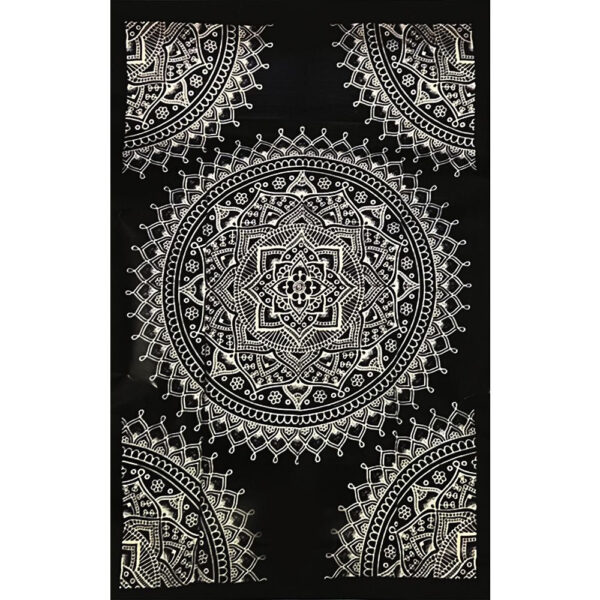 Black & White Mandala Tapestry - 54"x 86"