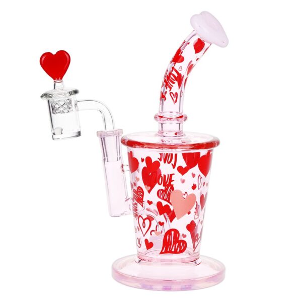 Pulsar Valentine's Love Hearts Glass Dab Rig Set - 8.5" / 14mm F - Image 2