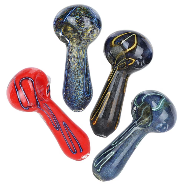 Electric Fantasy Glass Spoon Pipe - 3.5" / Colors Vary