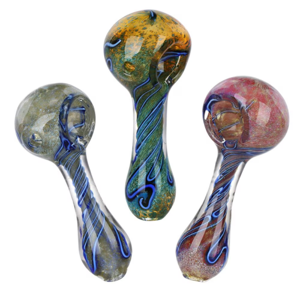 Electric Mayhem Glass Spoon Pipe - 3.25" / Colors Vary