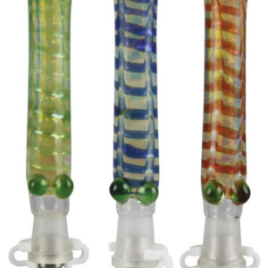 Glass Dab Straw w/ 10mm Titanium Tip | 6" | Colors Vary