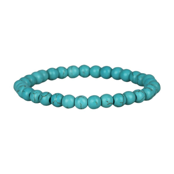Single Strand Semi-Precious Gemstone Elastic Bracelet - 3.5" - Image 2