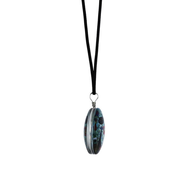 Cat Round Glass Pendant Necklace - 18" / Designs Vary - Image 3