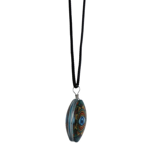 Eye Mandala Round Glass Pendant Necklace - 18" / Designs Vary - Image 3