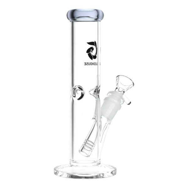 Glass House Pinched Straight Tube Glass Waterpipe - 7.75" / 14mm F / Colors Vary - Image 3