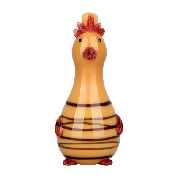 A Fowl Most Friendly Glass Hand Pipe - 4.5" / Colors Vary - Image 4