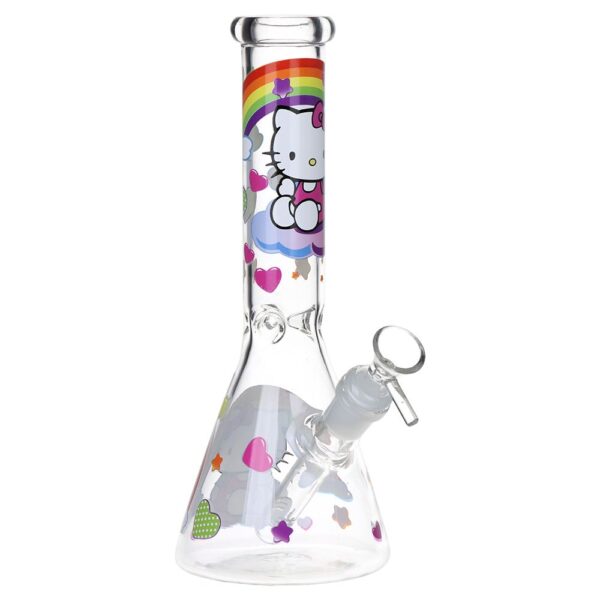 Greetings Feline Glass Beaker Water Pipe | 10" | 14mm F | Designs Vary - Image 2